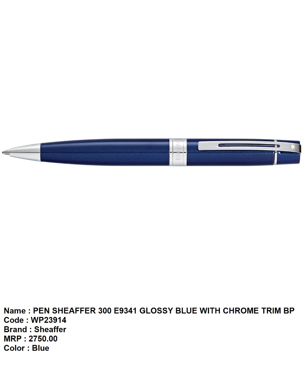 Pen sheaffer 300 E9341 glossy blue with chrome trim bp
